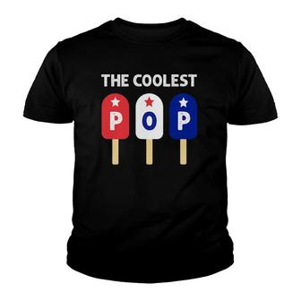 Mens The Coolest Pop Patriotic Red White Blue Popsicle Dad Men Youth T-shirt | Mazezy