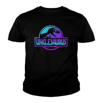 Mens Unclesaurus Dinosaurrex Father's Day For Dad Gift Youth T-shirt | Mazezy