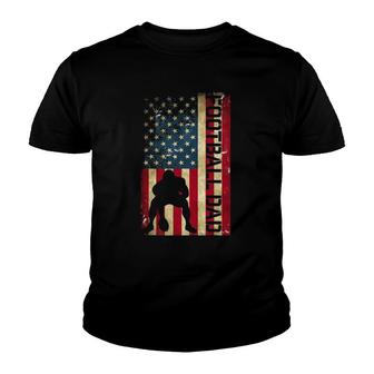 Mens Usa Flag Football Dad - Pittsburgh Lineman Fathers Day Gift Youth T-shirt | Mazezy