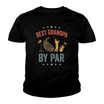 Mens Vintage Best Grandpa By Par Father's Day Golf Gift Youth T-shirt | Mazezy