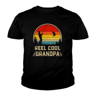 Mens Vintage Reel Cool Grandpa Fish Fishing Father's Day Gift Youth T-shirt | Mazezy