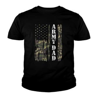 Mens Vintage Us Flag Army Dad Veteran Father Father's Day Gift Youth T-shirt | Mazezy
