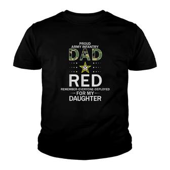 Mens Wear Red Red Friday For My Daughterproud Army Infantry Dad Youth T-shirt | Mazezy