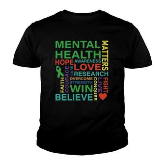 Mental Health Matters Awareness Depression Youth T-shirt | Mazezy