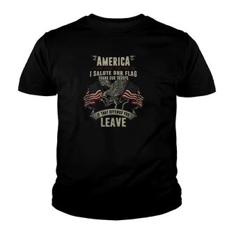 Merry Christmas God Bless America Us Flag 4Th Of July Veterans Day Patriotic Gift Youth T-shirt | Mazezy