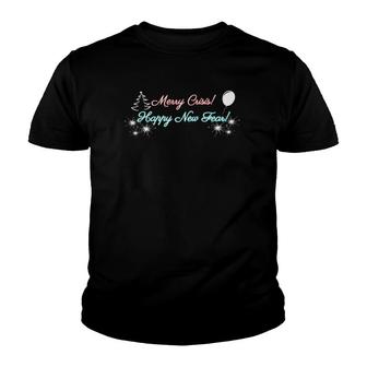 Merry Crisis Happy New Fear Funny Christmas New Year Raglan Baseball Tee Youth T-shirt | Mazezy