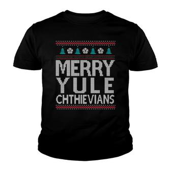 Merry Yule Chthievians Ugly Christmas Youth T-shirt - Thegiftio UK
