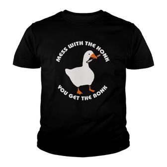 Mess With The Honk You Get The Bonk Goose Game Youth T-shirt | Mazezy