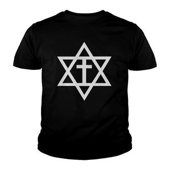 Messianic Cross Star Of David Youth T-shirt | Mazezy