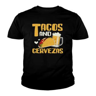 Mexican Tacos And Cervezas - Funny Mexican Party Outfit Gift Youth T-shirt | Mazezy