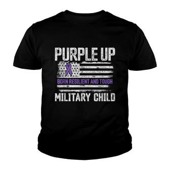 Military Child Military Kids Purple Up Military Child Youth T-shirt - Seseable