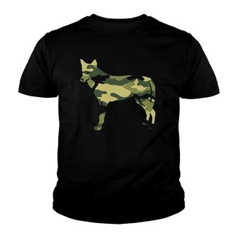 Military Coyote Camo Men Print Us Wolf Pup Veteran Gift Youth T-shirt | Mazezy