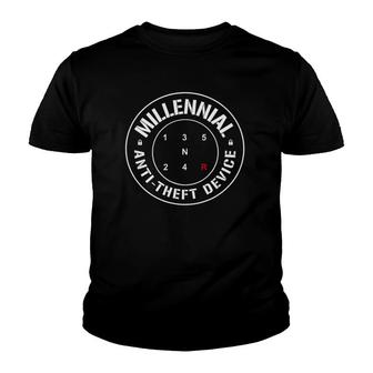 Millennial Stick Shif Manual Transmission Car Tee Youth T-shirt | Mazezy
