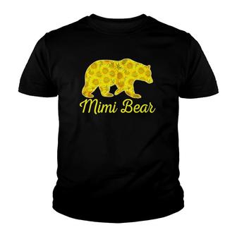 Mimi Bear Sunflower Thanksgiving Mothers Day Gift Youth T-shirt | Mazezy