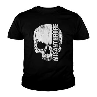 Misanthropic Skull Vintage Antisocial Youth T-shirt | Mazezy
