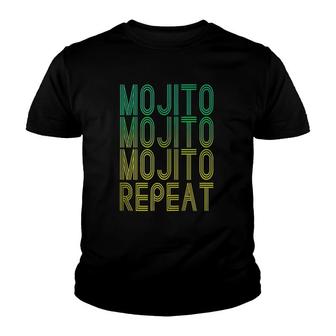 Mojito Repeat Rum Cocktail Drinkers Mojito Day July 11 Youth T-shirt | Mazezy