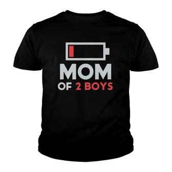 Mom Of 2 Boys Gift From Son Mothers Day Birthday Women Youth T-shirt | Mazezy