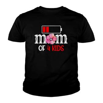 Mom Of 4 Kids Mother's Day Youth T-shirt | Mazezy DE