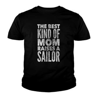 Mom Of Navy Sailor Funny Mother Gift Tee Youth T-shirt | Mazezy