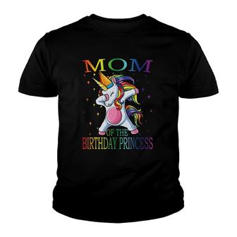Mom Of The Birthday Princess Unicorn Youth T-shirt - Thegiftio UK