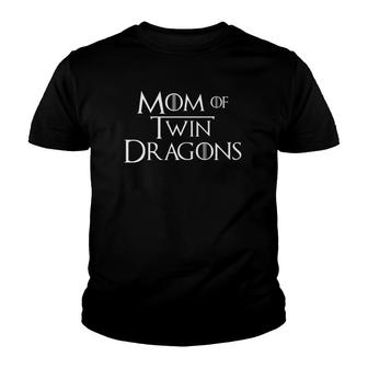 Mom Of Twin Dragons Funny Mothers Day Gift For Wife Women Youth T-shirt | Mazezy