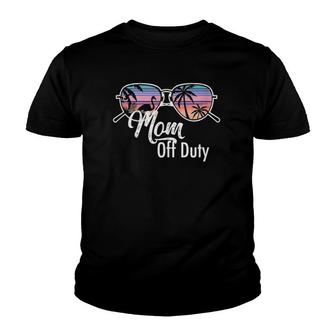 Mom Off Duty Sunglasses Beach Sunset Youth T-shirt | Mazezy