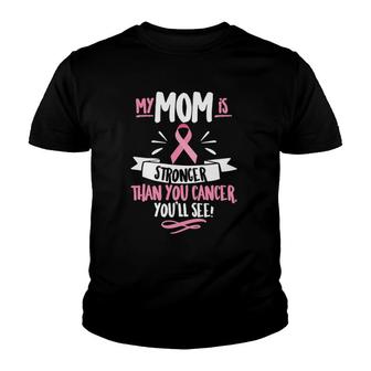 Mom Support Breast Cancer Awareness Fighters Pink Ribbon Youth T-shirt | Mazezy