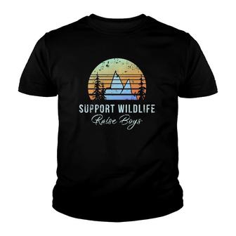 Mom Support Wildlife Raise Boys Mother Day Gift Youth T-shirt | Mazezy