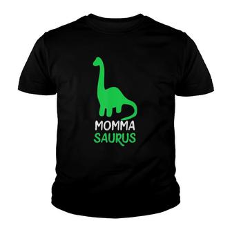 Momma-Saurus Funny Dinosaur Gift Mommasaurus Mother's Day Youth T-shirt | Mazezy