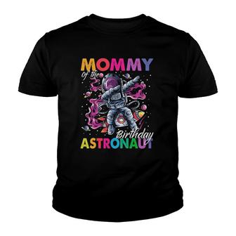 Mommy Of The Birthday Astronaut Boy Space Theme Kids Funny Youth T-shirt | Mazezy