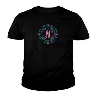 Monogram Arrows Heart Letter M Youth T-shirt | Mazezy