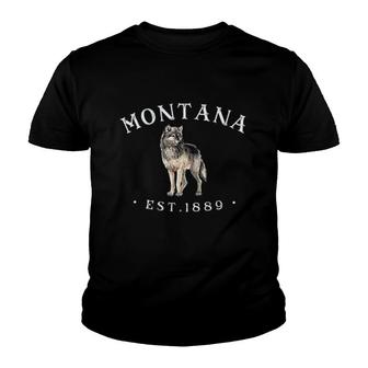 Montana For Men Women Montana Wolf Youth T-shirt | Mazezy