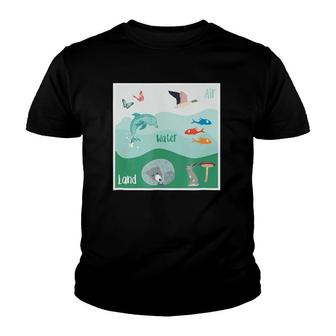 Montessori Materials Land Water Air Animals Sorting Youth T-shirt | Mazezy