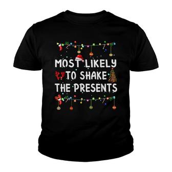 Most Likely To Christmas Matching Family Pajamas Youth T-shirt | Mazezy AU