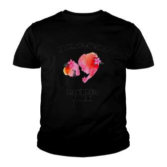 Mother And Daughter Best Friends For Life Floral Mom And Daughter Silhouette Heart Version Youth T-shirt | Mazezy AU