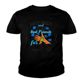 Mother And Son Best Friends For Life Autism Awareness Version Youth T-shirt | Mazezy