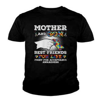 Mother And Son Best Friends For Life-Autism Mom Mother Youth T-shirt | Mazezy