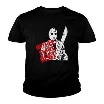 Mother Knows Best Jason Voorhees Mother's Day Gift Youth T-shirt | Mazezy