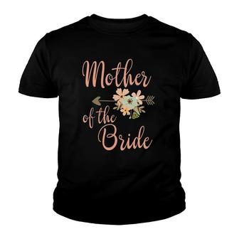 Mother Of The Bride - Wedding Party - Pretty Floral Youth T-shirt | Mazezy