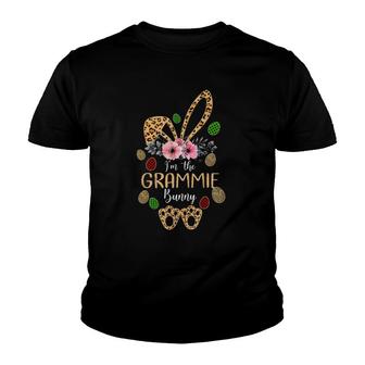 Mother's Day Easter Gifts Flower Grammie Leopard Bunny Youth T-shirt | Mazezy
