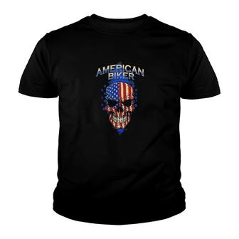 Motorcycle American Biker Classic Youth T-shirt | Mazezy
