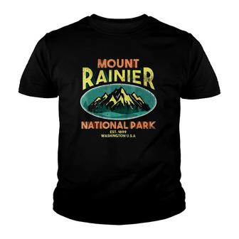Mount Rainier National Park Washington Mountains Youth T-shirt | Mazezy