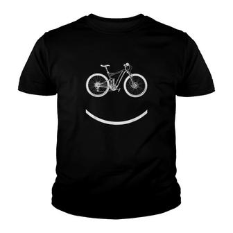 Mountain Biking Smiley Face Classic Youth T-shirt | Mazezy