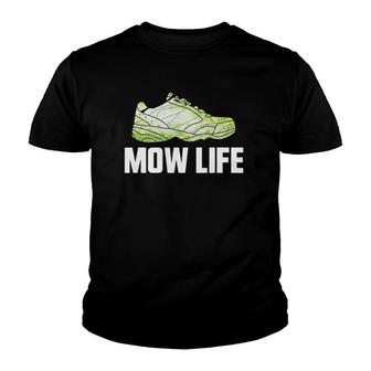 Mow Life Funny Lawn Mower Grass Cutting Shoe Youth T-shirt | Mazezy