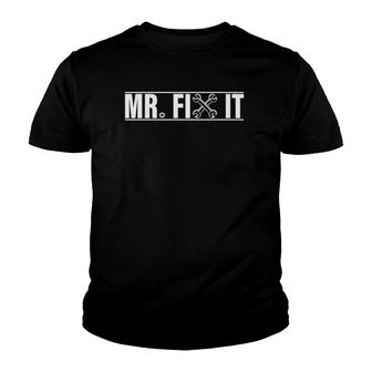 Mr Break It Mr Fix It Dad & Son Matching Father's Day Gifts Youth T-shirt | Mazezy DE