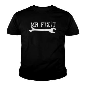 Mr Fix It Handyman Dad Mechanic Father's Day Gift Tank Top Youth T-shirt | Mazezy
