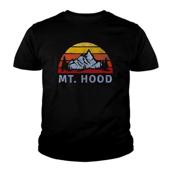 Mt Hood Retro Mountain Sunset Youth T-shirt | Mazezy