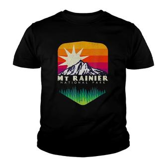 Mt Rainier National Park Vintage Retro Gift Youth T-shirt | Mazezy