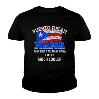 Much Cooler Puerto Rican Nana Vintage Puerto Rico Flag Youth T-shirt - Thegiftio