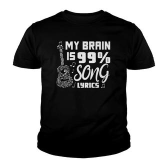 My Brain Is 99 Song Lyrics Funny Singer Musical Theatre Youth T-shirt | Mazezy CA